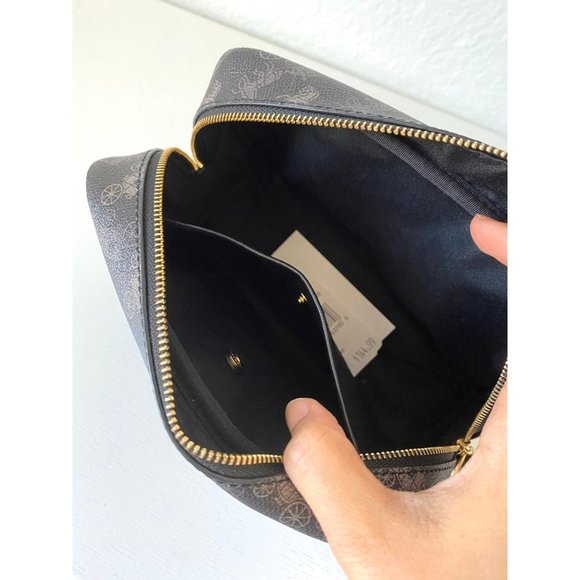 Coach Boxy Cosmetic Case Black Logo - Picture 6 of 7